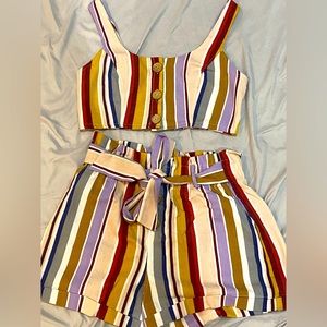 2 pc linen short set